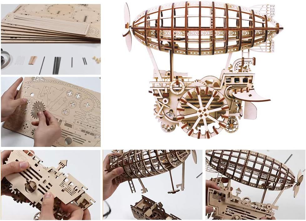 ROBOTIME ROKR 3D Wooden Air Vehicle Jigsaw Puzzle Model Kit Laser Cutting Kids Toys