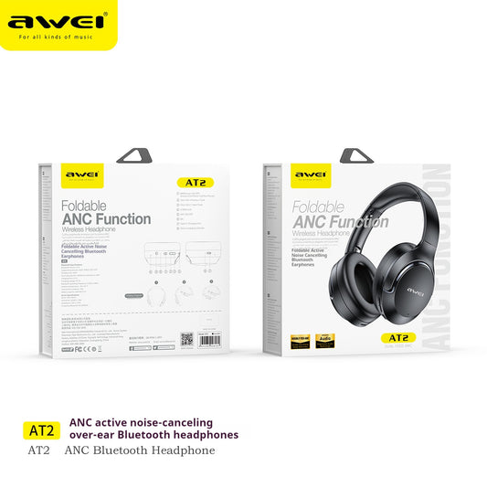 AWEI AT2ANC Bluetooth Headset With Active Noise Cancellation