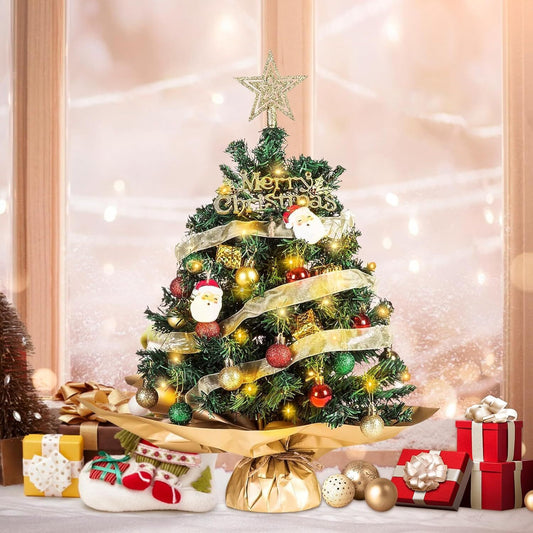 Mini Christmas Tree With LED Lights Small Artificial Christmas Tree Decoration