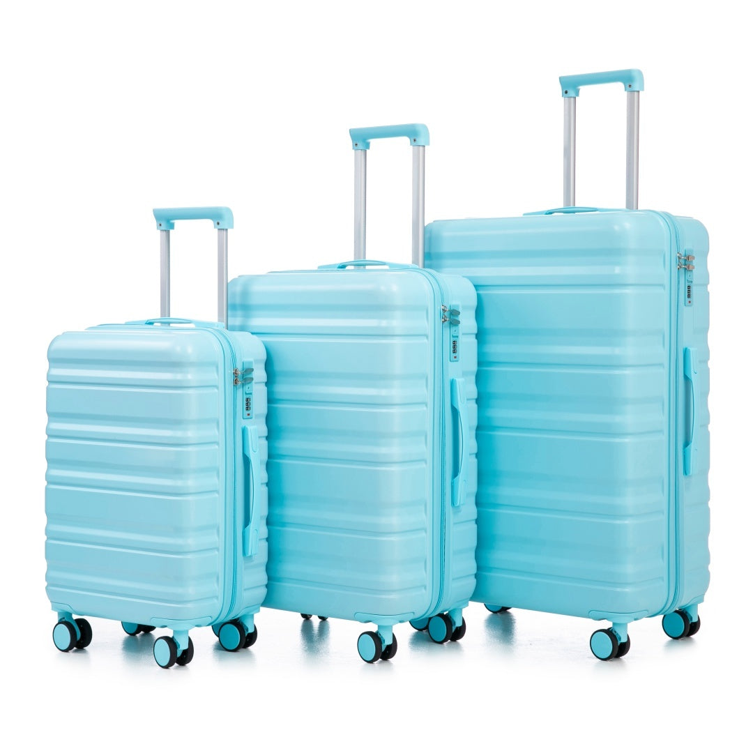 HIFINE TOURIST 20   24  28 3 Pcs   Set In ABS Spinner Wheel Luggage, Carry On Suitcase, Matching Color   Combination Loc