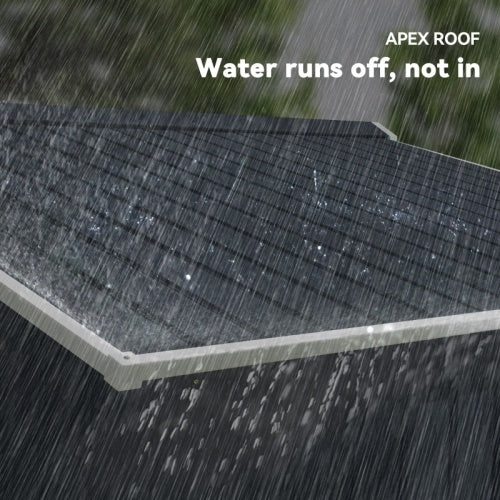 Outsunny 9 x 6ft Metal Bicycle Shed, Outdoor Storage Tool House with Ventilation Slots, Foundation Kit and Lockable Double Doors, Dark Gray