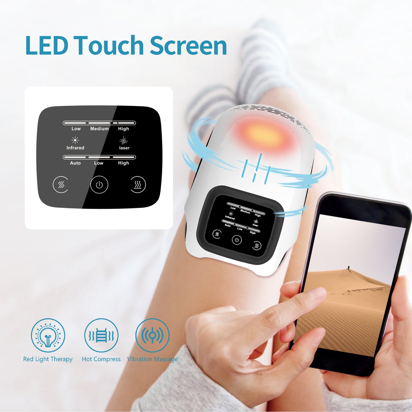 Electric Heated Kneading Knee Massager – Rechargeable (Home Use)