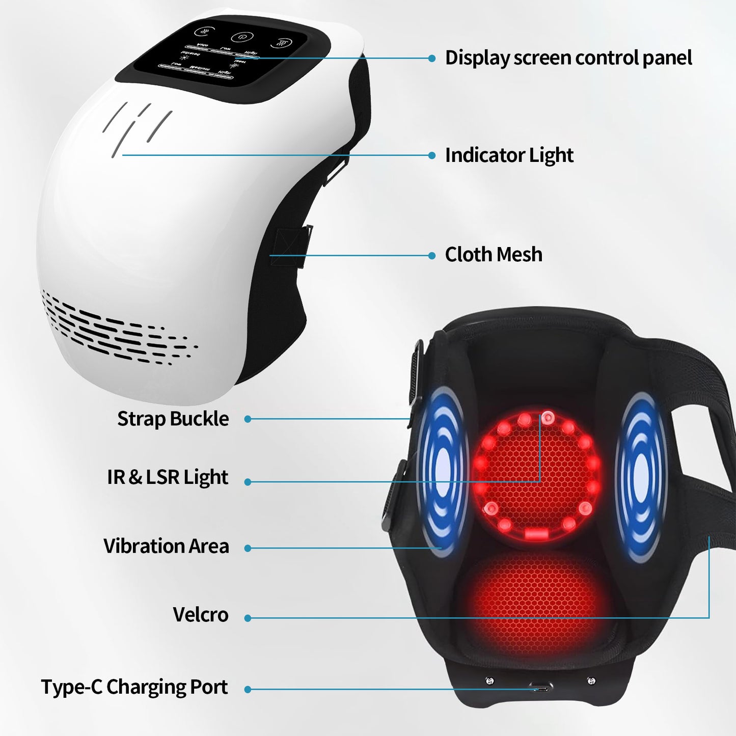 Electric Heated Kneading Knee Massager – Rechargeable (Home Use)