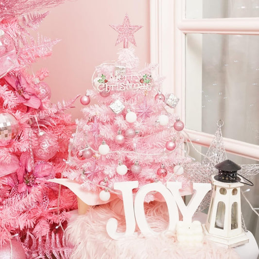 Artificial Small Mini Table Top Christmas Tree With LED Light Ornaments