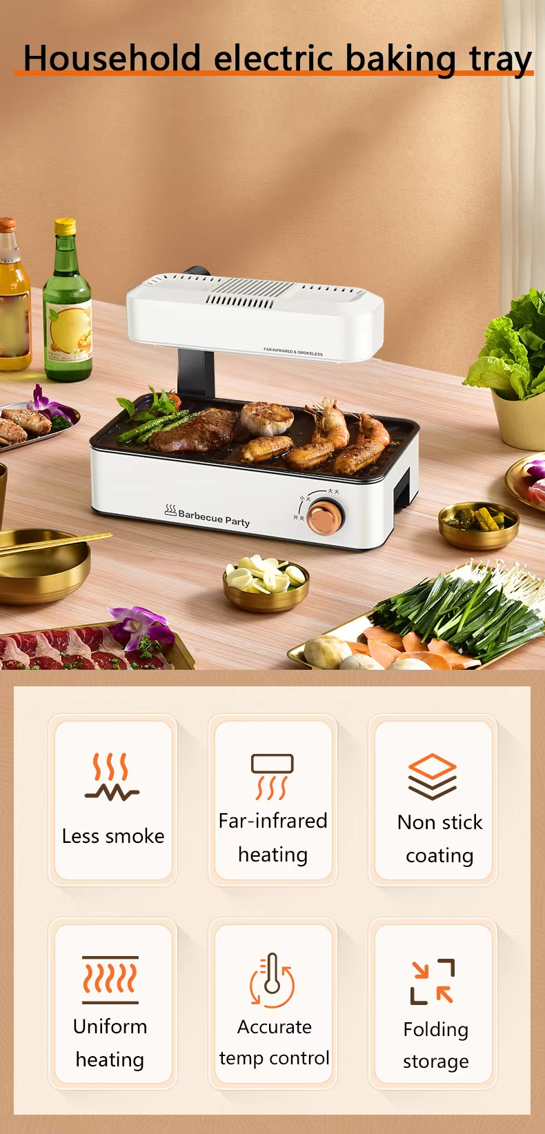 Foldable Electric Oven – Compact Countertop Grill & Toaster