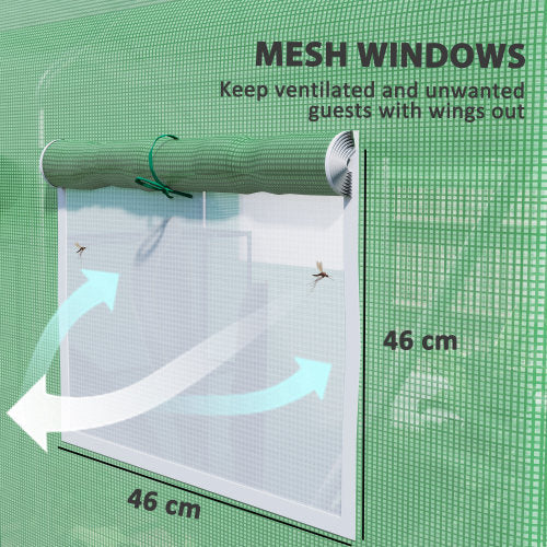 Outsunny 9.8 X 6.6ft Walk-In Polytunnel Greenhouse - Green