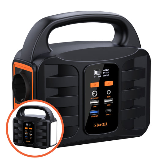 Power Station 194Wh, SBAOH Solar Generator With AC Outlet, 194Wh 52500mAh Lithium Battery Bank For Camping, Outdoor Travel, Home Emergency Backup Power Supply