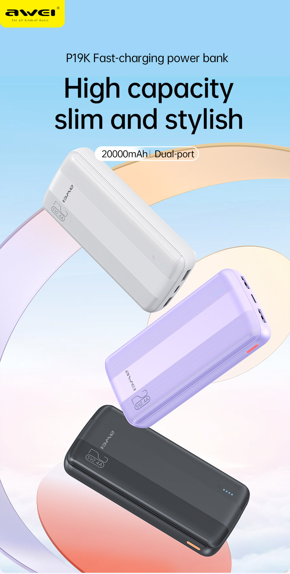 AWEI Small Size And Large Capacity Power Bank 