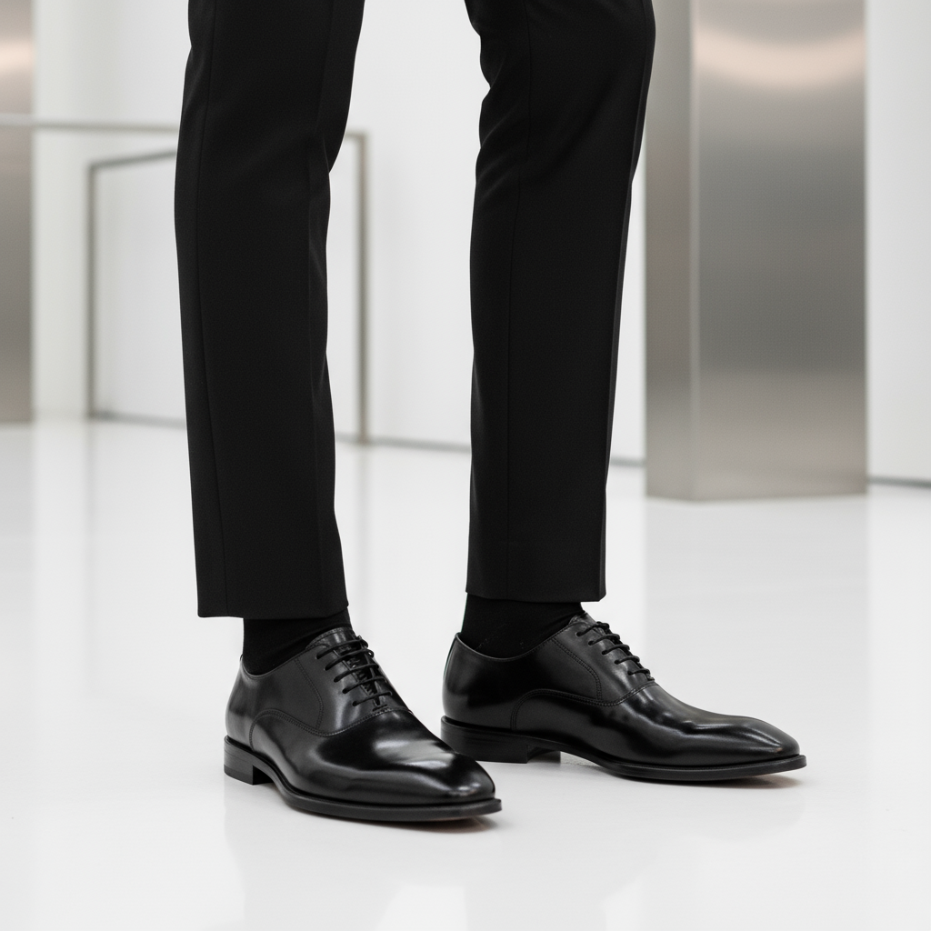 Black Shoes With Pointed Toe For Men