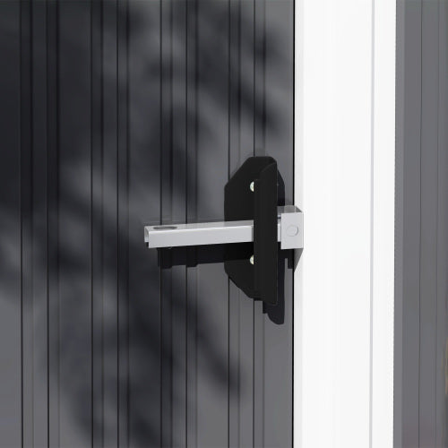 Outsunny 5 X 3ft Garden Storage Shed With Sliding Door And Sloped Roof Outdoor Equipment Tool, Light Gray