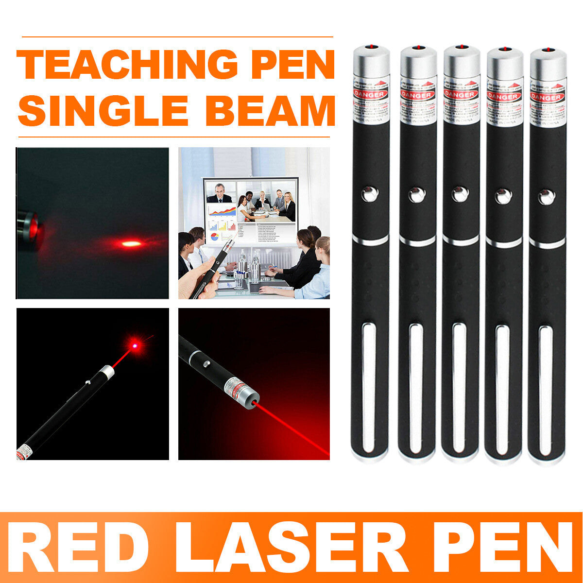 650nm Red Laser Pointer Pen Light Visible Single Beam AAA Lazer Torch 5PCS 9900 Miles Mini Small Teaching Pen Light Pet Toys