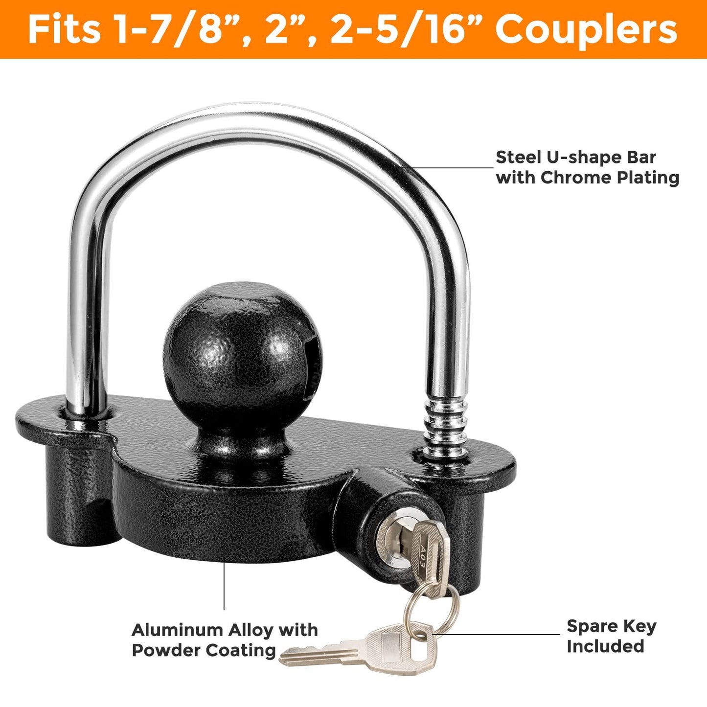 Black U-shaped Ball Cover Lock