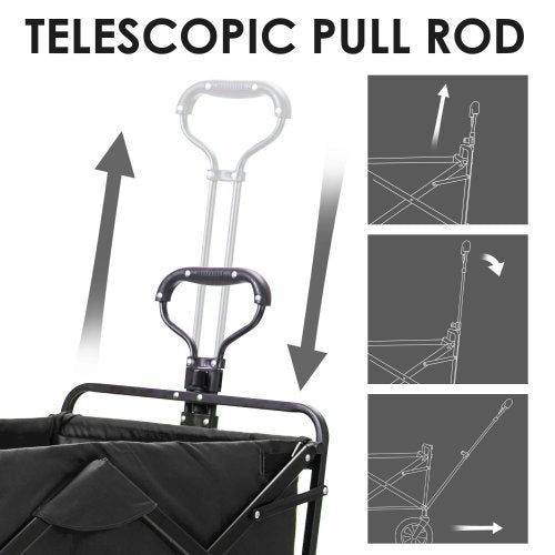 Garden Cart Foldable Pull Wagon Hand Cart Garden Transport Cart Collapsible Portable Folding Cart