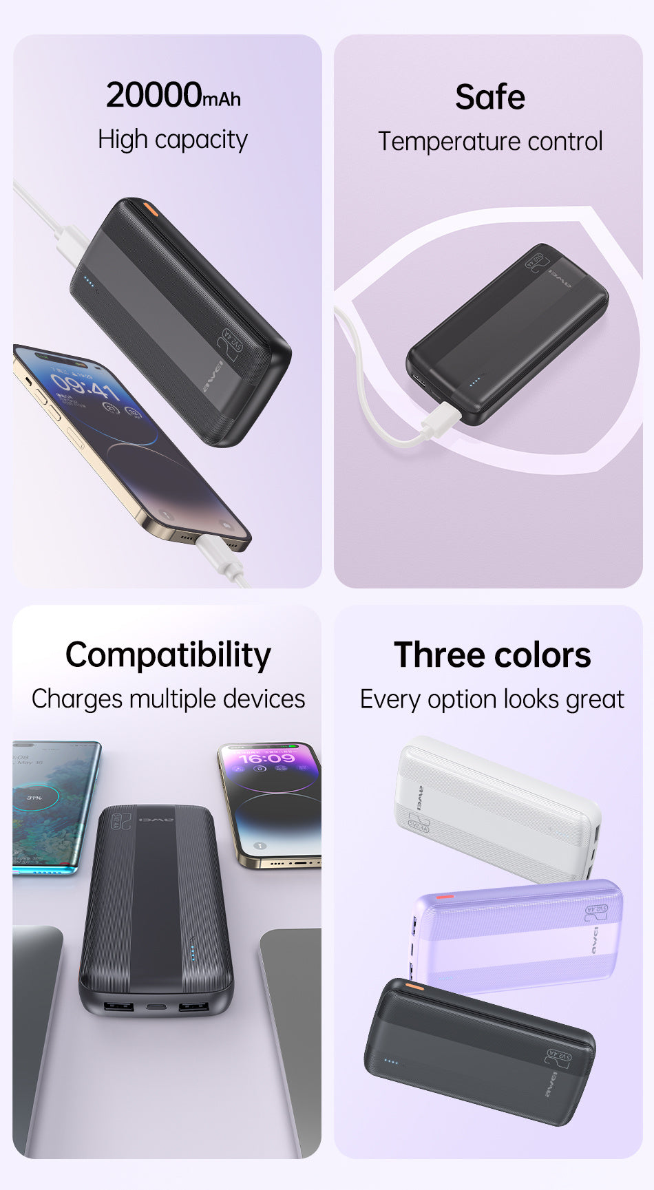AWEI Small Size And Large Capacity Power Bank 