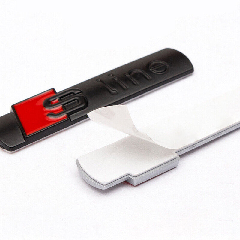 Gloss Black S Line Badge Emblem 1 Grill 3 Stickers For A3 A4 A5 A6 A8 TT Q7