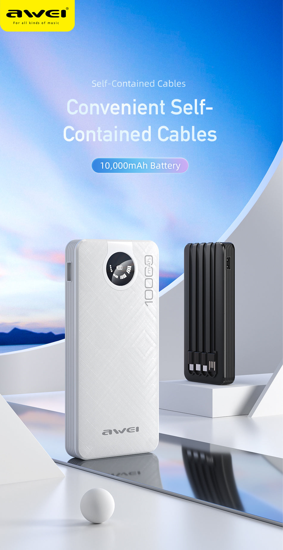 AWEI Built-in Multi-Output Power Bank 