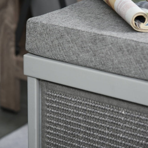 PawHut Cat House Bed Kitten Cave Cube Indoor For Small Pet With Removable Sisal Scratching Pads Soft Cushions, 41x30x36 Cm, Gray