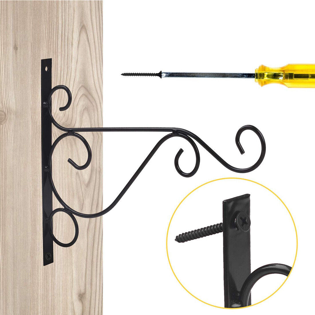 4 Pieces Of Black Ironwork Hooks