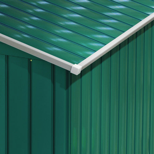Outsunny 7 X ​​4ft Metal Garden Shed, Outdoor Storage Tool House With Ventilation Slots, Foundation Kit And Lockable Double Doors, Green
