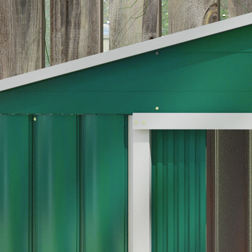 Outsunny 7 X ​​4ft Metal Garden Shed, Outdoor Storage Tool House With Ventilation Slots, Foundation Kit And Lockable Double Doors, Green