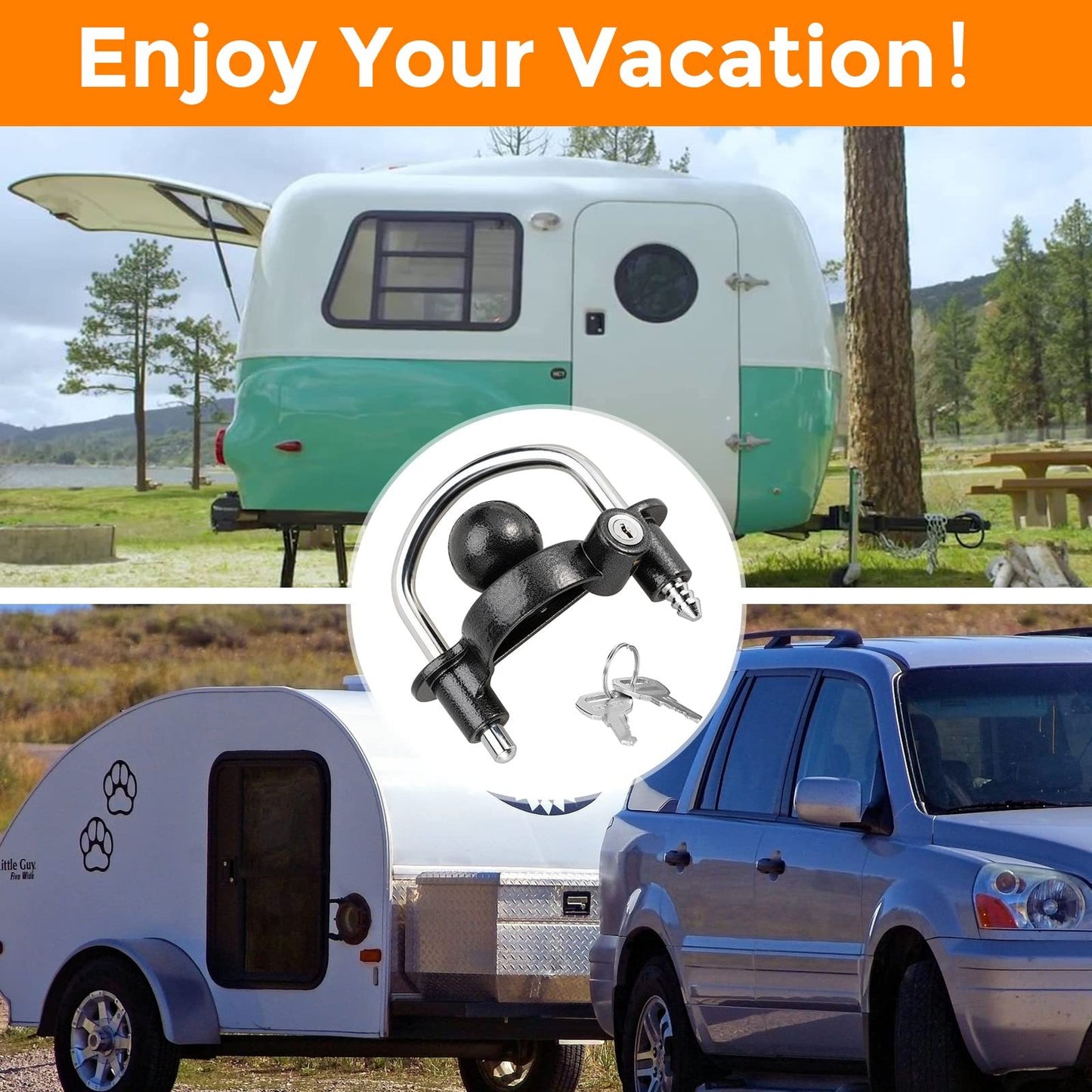 Black U-shaped Ball Cover Lock