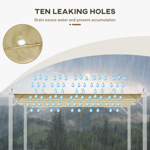 Outsunny Retractable Pergola Shade Cover, Replacement Canopy Fabric For 3 X 3 M Pergola, Gazebo Retractable Roof, Beige