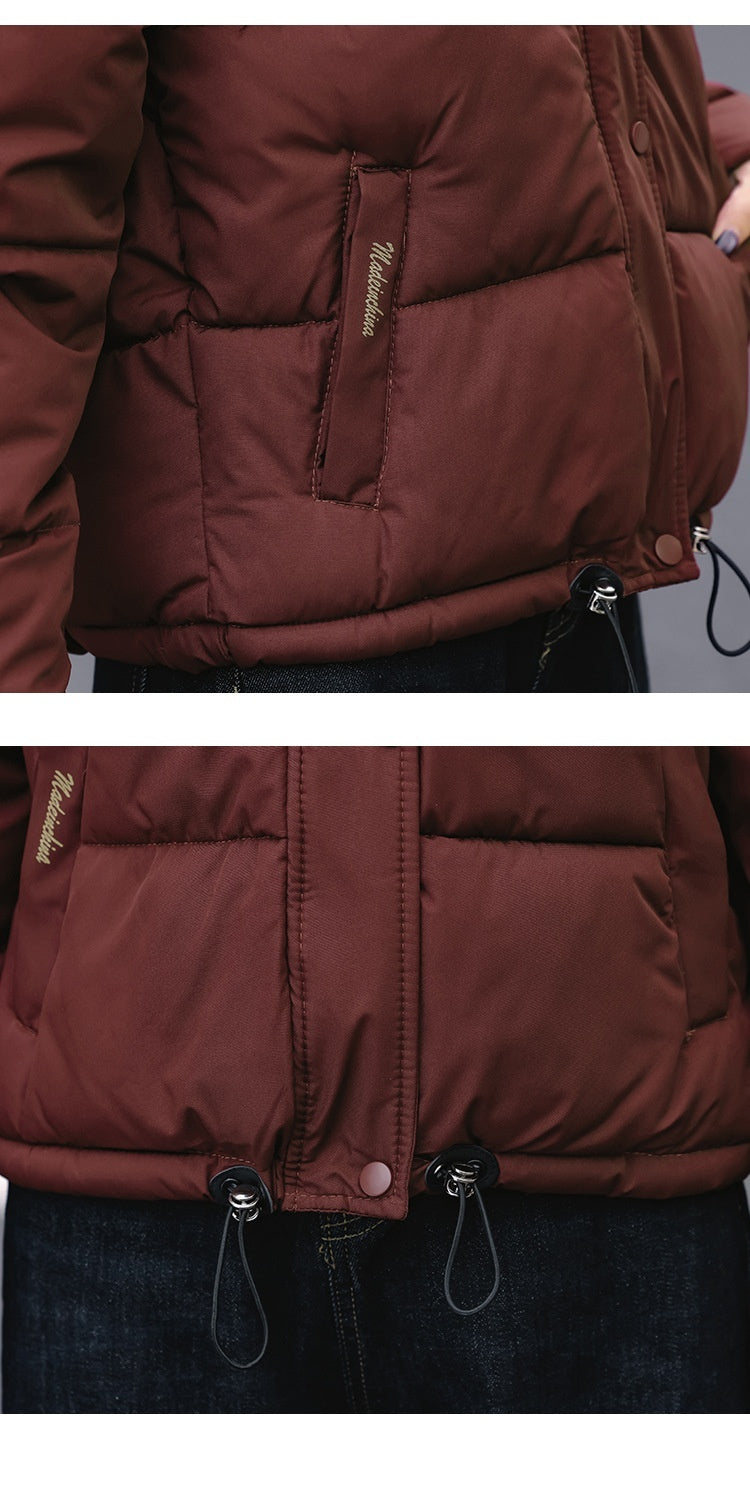 Women's Winter Cotton Down Jacket – Short Style with Stand Collar