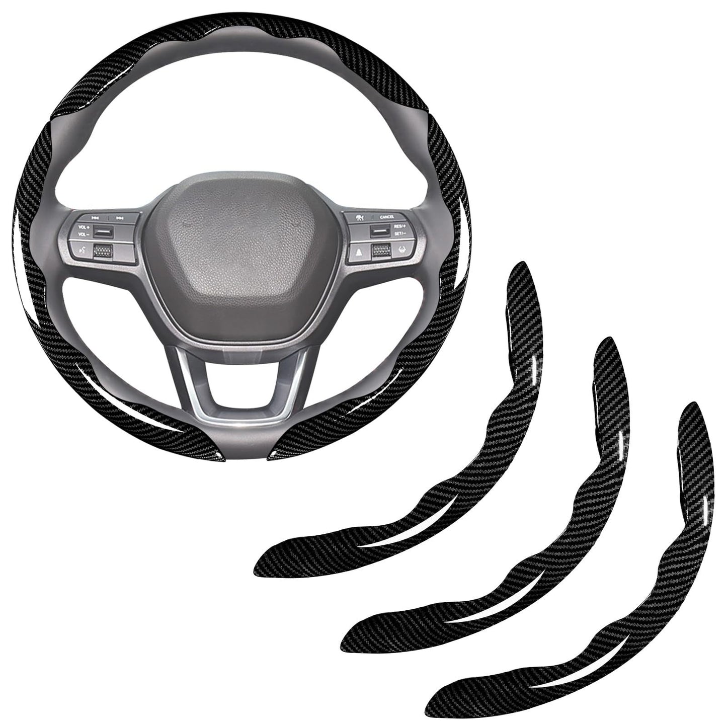 7-Car Steering Wheel Cover-Black