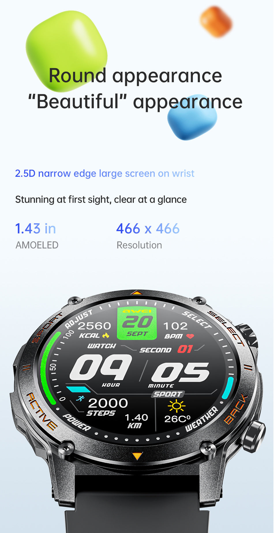 AWEI AMOLED Smartwatch H52 