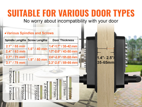 Mechanical Keyless Door Lock – 14-Digit Keypad, Dual-Sided Outdoor Lock, Automatic Security