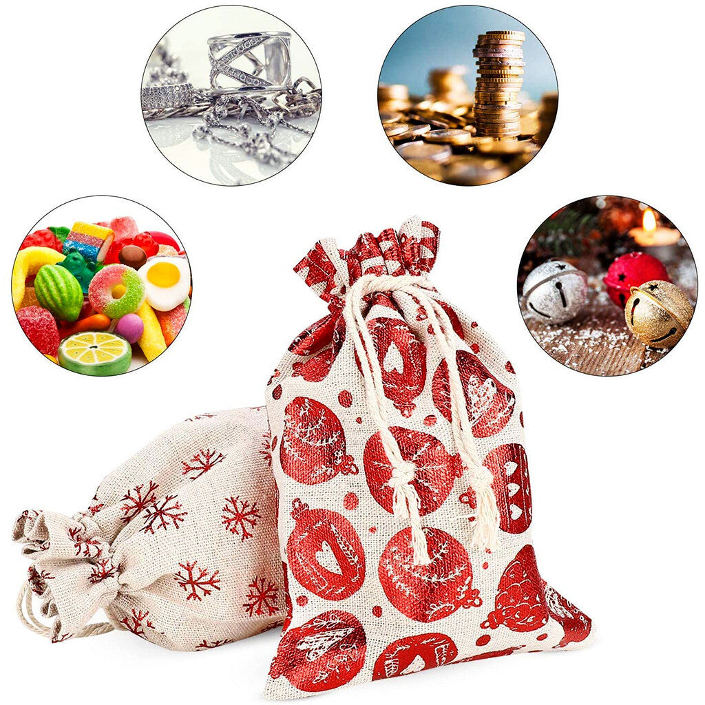 24 Stk Weihnachts-Advent-Kalender-Nummer-Taschen Weihnachts-Geschenk-Burlap-Ziehstring-Taschen DIY-Zahldown-Advent-Kalender-Set Mit Seil Und Klippen Fur Weihnachts-Haus-Dekorationen-Geschenk
