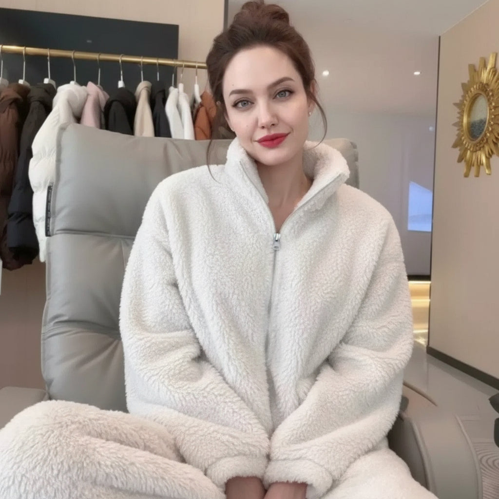 Women's Thickened High-Neck Pajama Set – Warm Winter Homewear