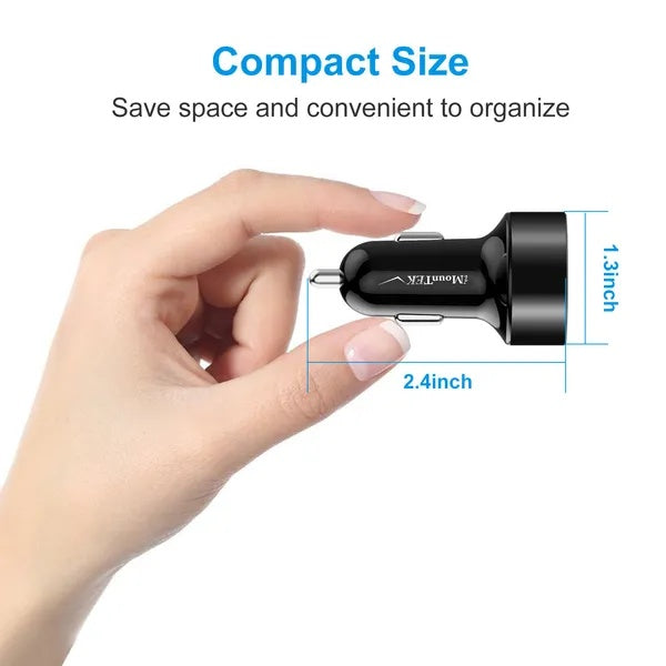 Dual USB Car Charger Adapter Aluminum Alloy Fast Car Charging