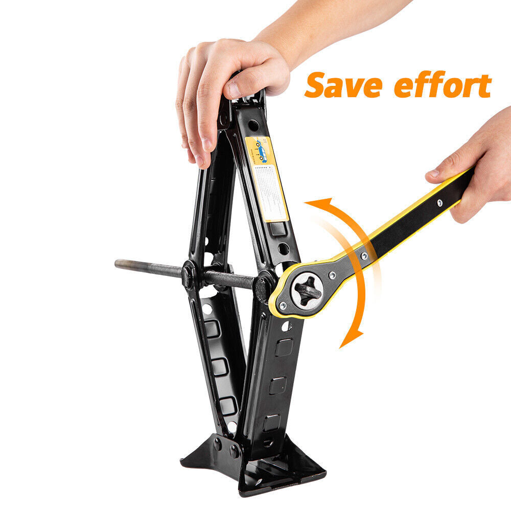 2.5 Ton Tonne Scissor Jack Lift Wind Up For Car Van Garage W Crank Speed Handle