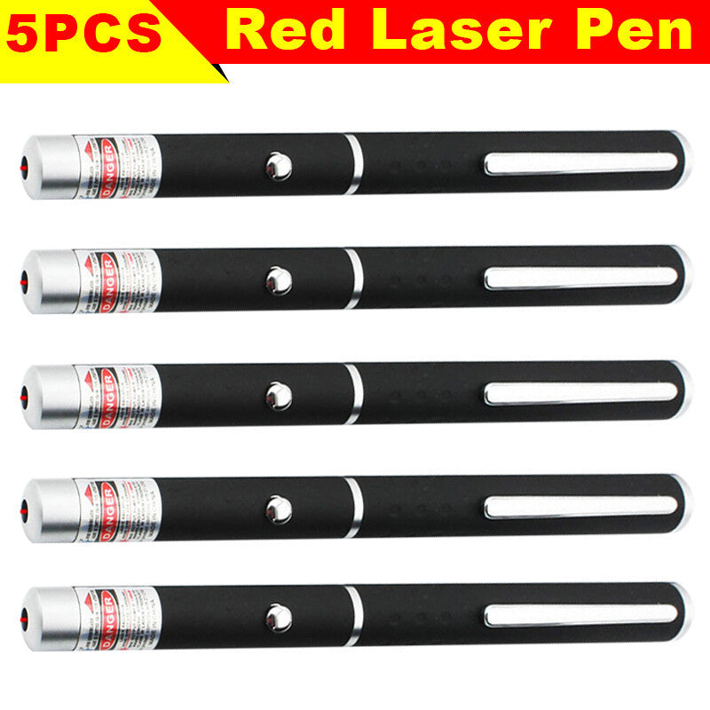 650nm Red Laser Pointer Pen Light Visible Single Beam AAA Lazer Torch 5PCS 9900 Miles Mini Small Teaching Pen Light Pet Toys