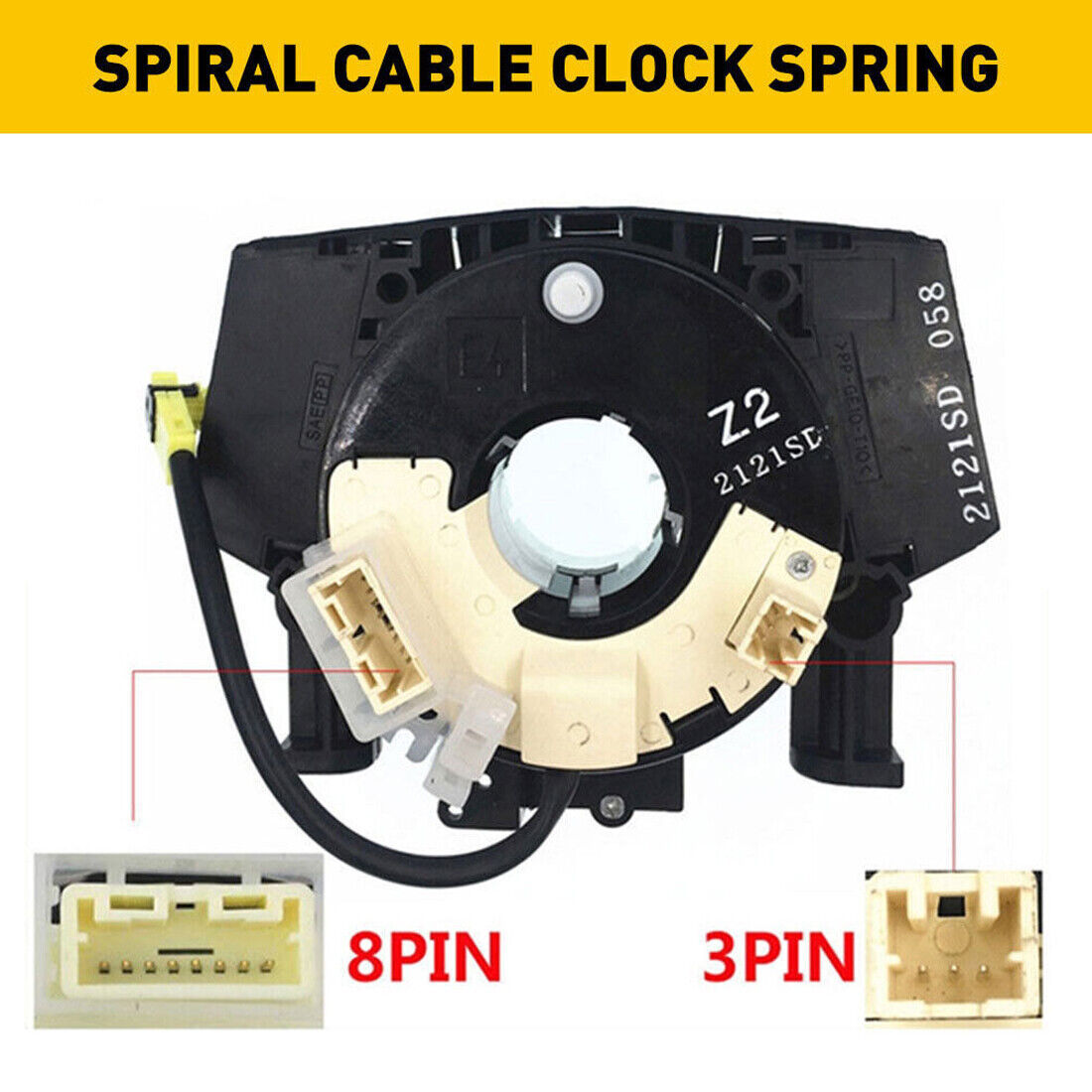 UK For  Qashqai Airbag Squib Clock Spring Sensor Spiral Cable 1 Plug 06-13