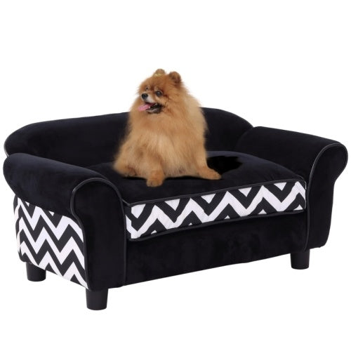 PawHut Dog Sofa Bed For XS-Sized Dogs, Cat Sofa With Soft Cushion, Pet Chair Lounge With Washable Cover, Removable Legs, Wooden Frame