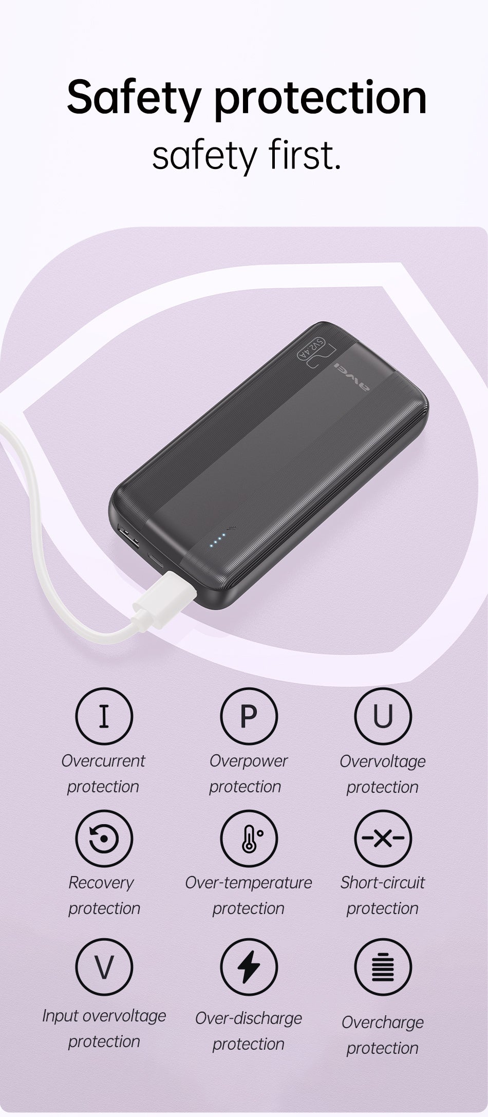 AWEI Small Size And Large Capacity Power Bank 