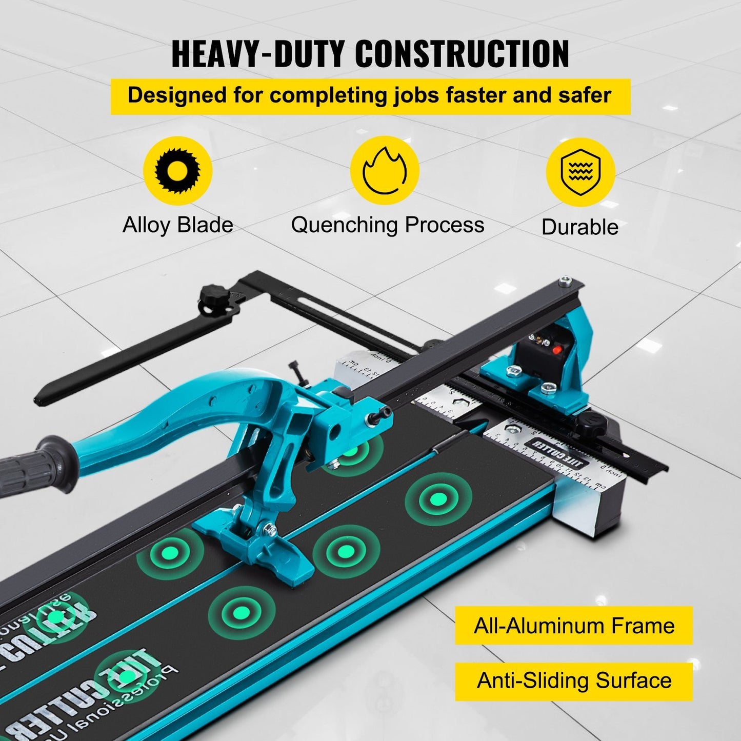 61 Cm Tile Cutter Single Rail Double Brackets Manual Tile Cutter 1.5 Cm Cap W,Precise Laser Manual Tile Cutter Tools For Precision Cutting