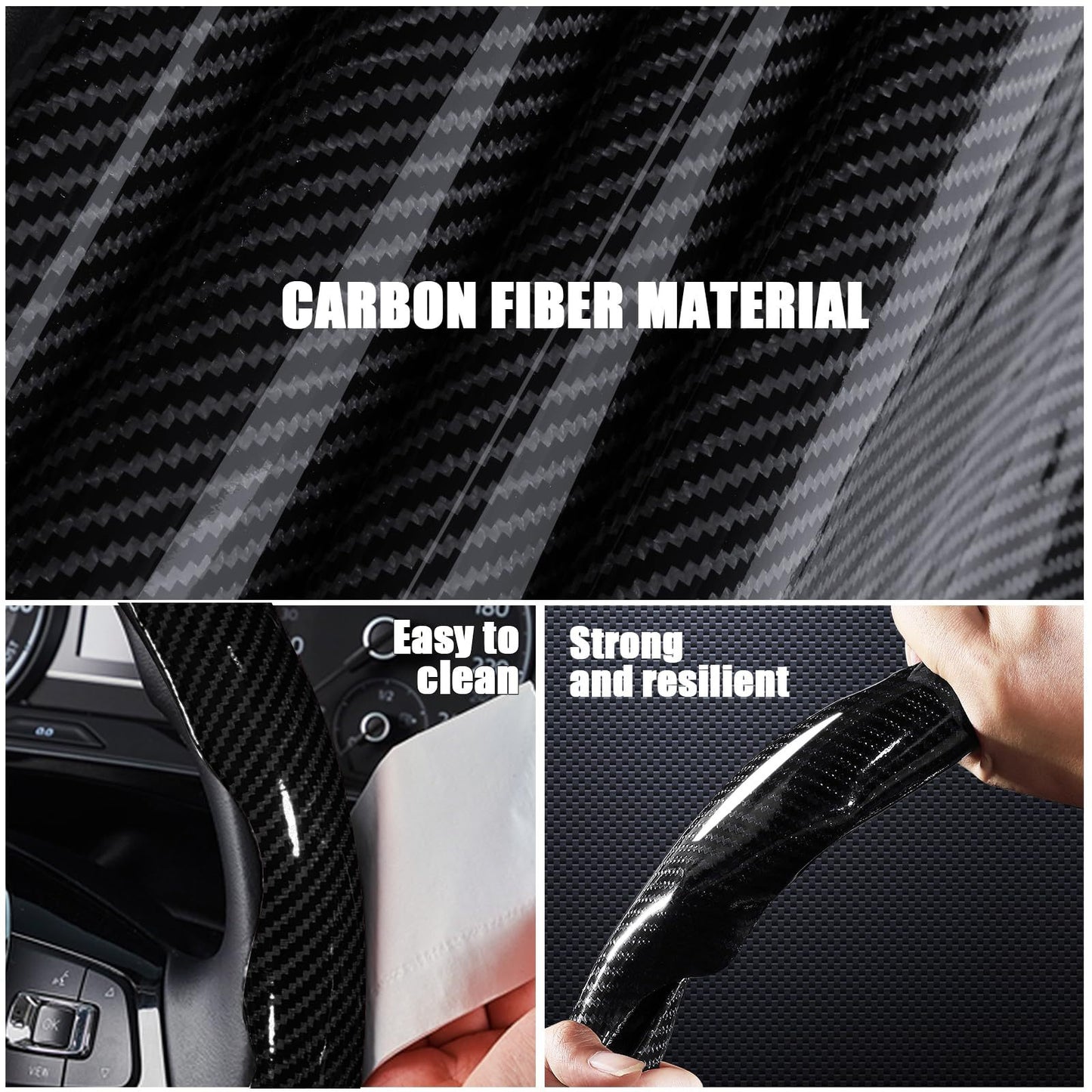 7-Car Steering Wheel Cover-Black