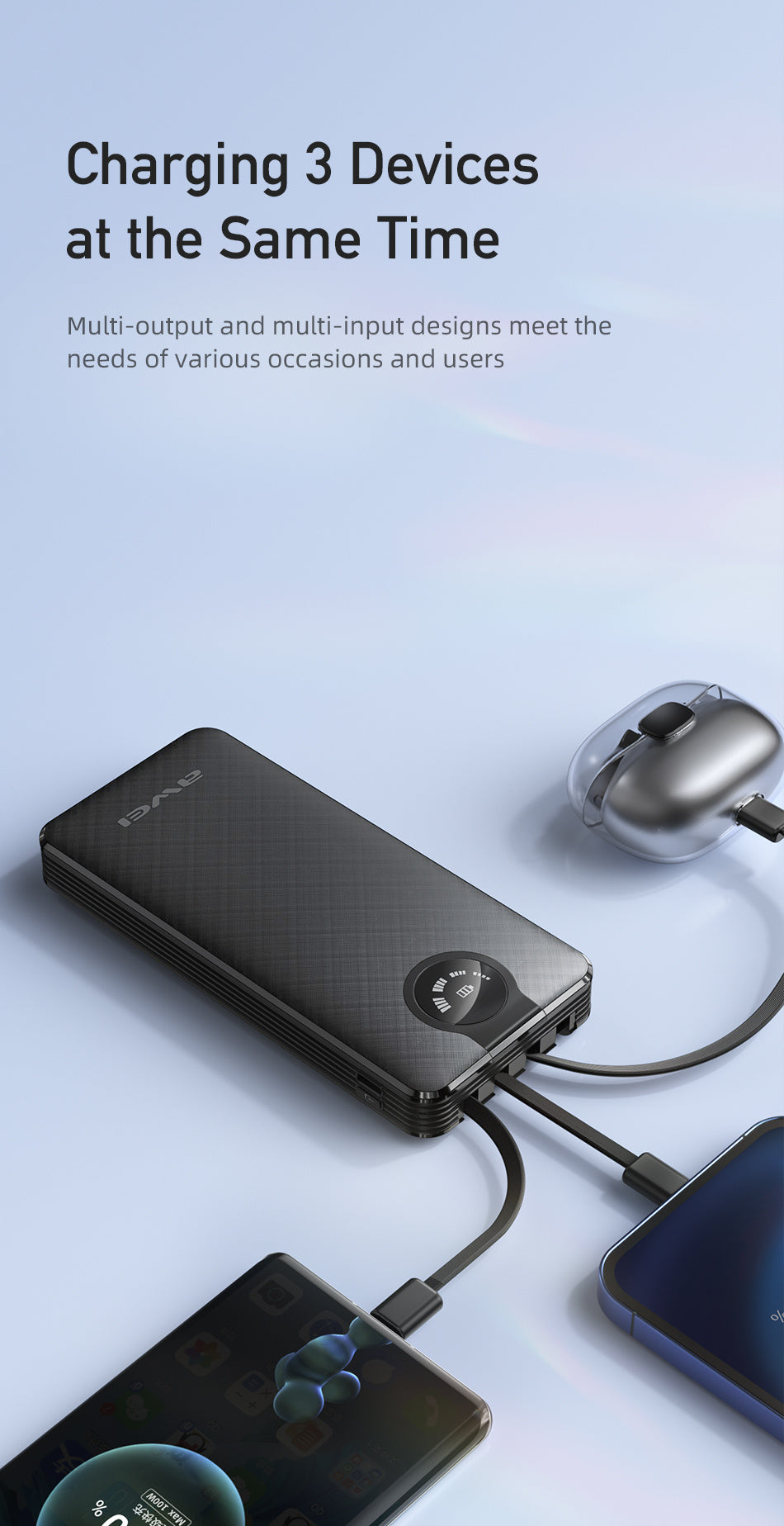 AWEI Built-in Multi-Output Power Bank 