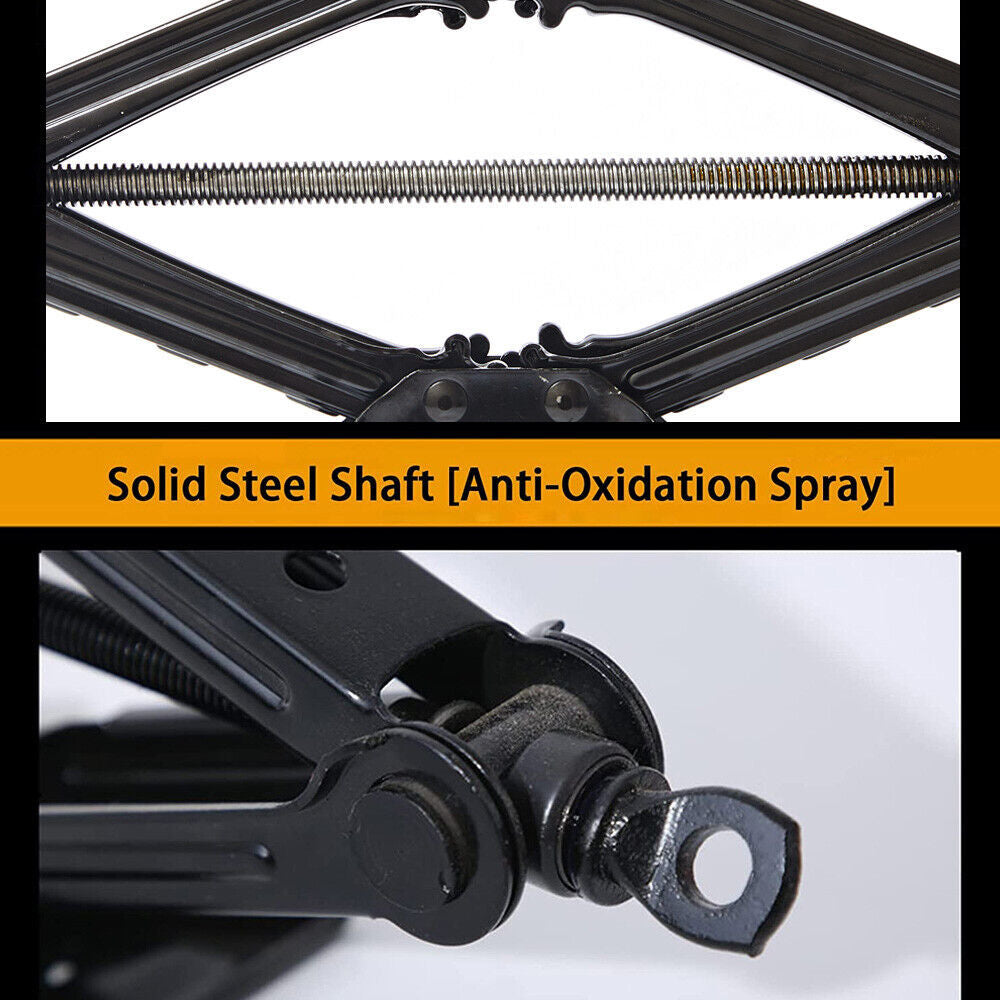 2.5 Ton Tonne Scissor Jack Lift Wind Up For Car Van Garage W Crank Speed Handle